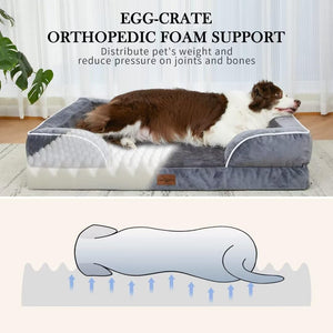 Orthopedic Comfy Dog Bed - Dark Grey Extra Large