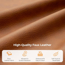 Load image into Gallery viewer, Modern Faux Leather L-Shaped Sectional Couch - Orange
