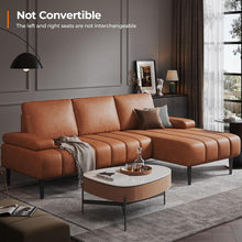 Load image into Gallery viewer, Modern Faux Leather L-Shaped Sectional Couch - Orange
